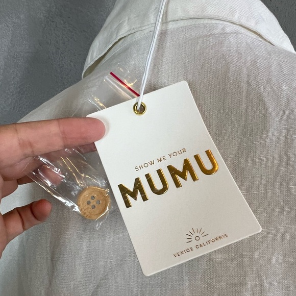 Show Me Your Mumu John’s button down shirt white linen - Picture 14 of 15